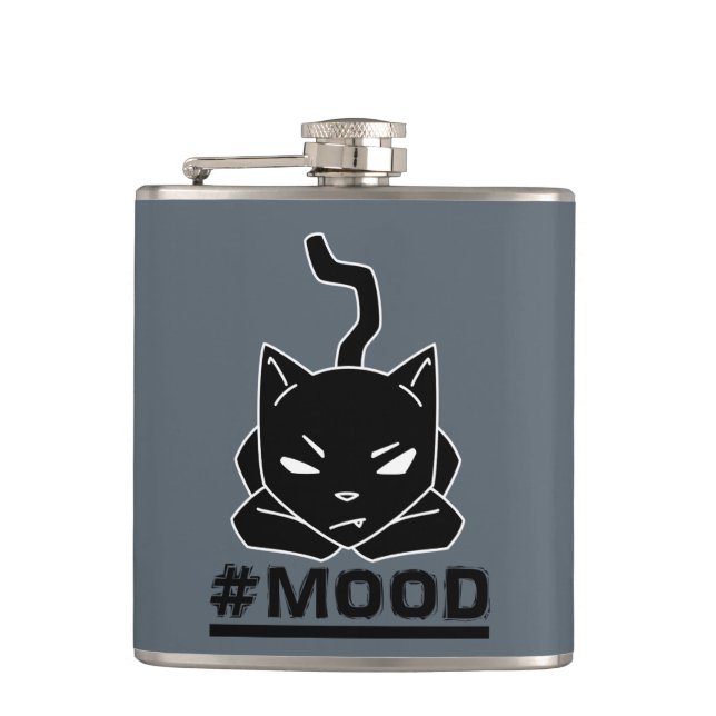 Flasques Illustration de logo de noir de chat de #MOOD (Devant)