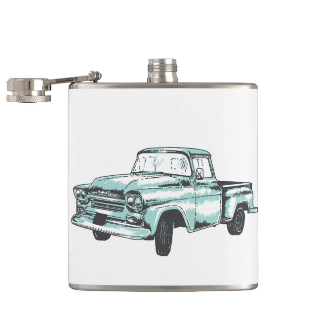 Flasques Illustration vintage de camion (Ouvert)