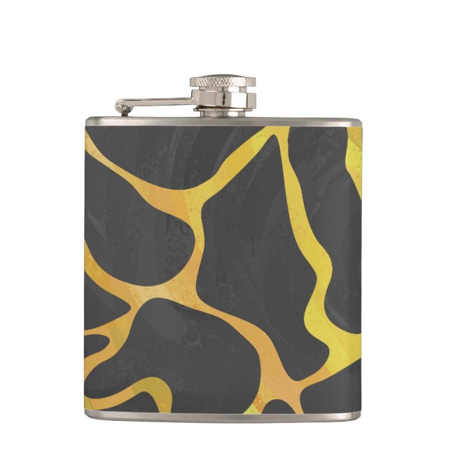 Flasques Impression Giraffe noir et jaune (Devant)