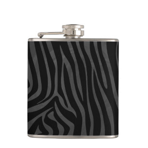 Flasques Impression noire et grise Zebra