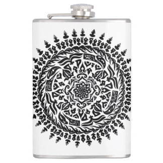 Flasques Intricate Tribal Mandala Sacred Geometry Flask