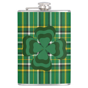 Flasques Irlande National Tartan, Shamrock, Ajouter un nom