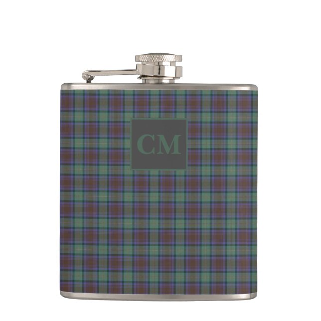Flasques Isle Of Skye Tartan Plaid Avec Nom Initiales (Devant)