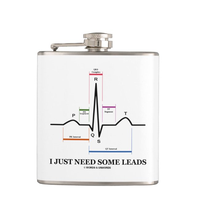 Flasques J'Ai Juste Besoin De Quelques Leads ECG EKG Humour (Devant)