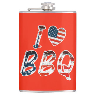 Flasques J'aime le barbecue, patriotique américain