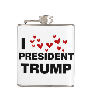 Flasques J'aime les coeurs du président Trump