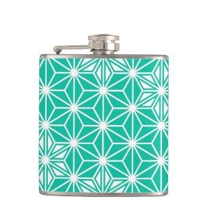 Flasques Japonais Asanoha motif - bleu paon