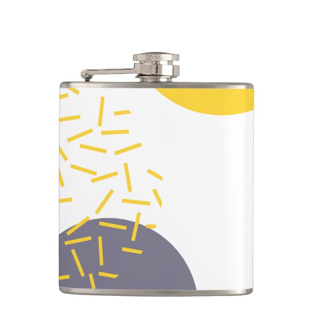 Flasques Jaune, cool, moderne, art géométrique tendance (Devant)