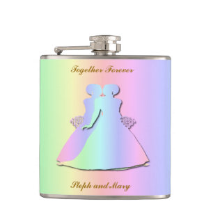 Flasques Jeunes mariées lesbiennes Hipflask d'arc-en-ciel