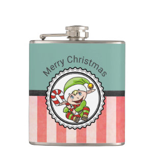 Flasques Joli elfe de vacances avec Sucre de canne Joyeux N
