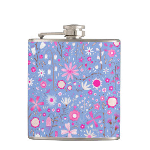 Flasques Joli Fleur sauvage Bleu Botanique Floral Keepsaké