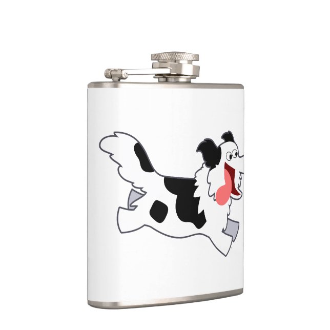 Flasques Jolie bordure de dessin Collie Hip Flask (Droite)
