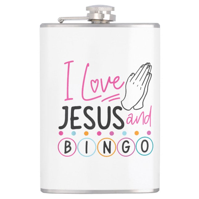 Flasques Joueur de Bingo Jésus Foi Chrétien J'aime Jésus Un (Devant)