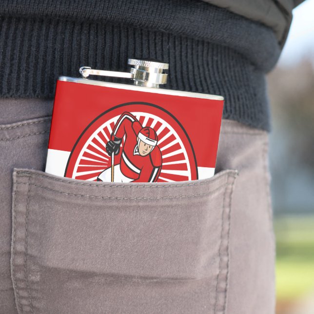 Flasques Joueur de hockey d'ice (En situation)