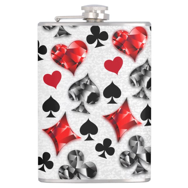 Flasques Joueur de poker Joueur de cartes de jouer costumes (Devant)