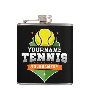 Flasques Joueur de tennis personnalisé NOM Tournoi universi