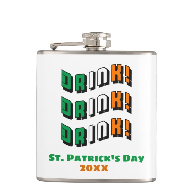 Flasques Jour de la Saint Patrick Boire Irlandais Drôle Mig (Devant)