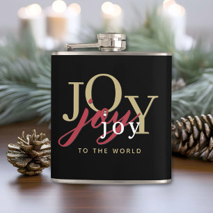 Flasques Joy to the World Festive Typographie Noël