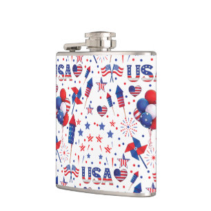 Flasques Joyeux 4 juillet Red Blue Cute Party