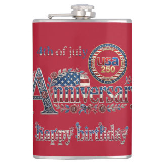 Flasques Joyeux Anniversaire Amérique 250 États-Unis 4 juil