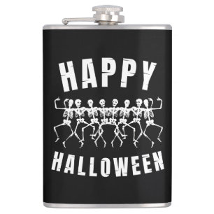 FLASQUES JOYEUX HALLOWEEN SQUELETTES DANSEURS
