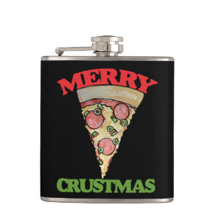 Flasques Joyeux Noël pizza