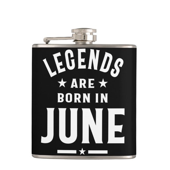 Flasques Juin Anniversaire Les Légendes Cadeaux Sont Nés En (Devant)