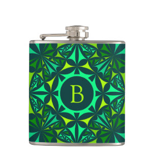 Flasques Kaleidoscope Monogrammé Orné de Vert Émeraude