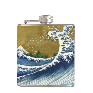 Flasques Katsushika Hokusai - Grande vague colorée