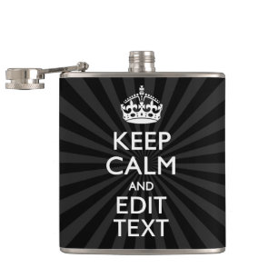 Flasques KEEP CALM personnalisé et votre texte Créatif