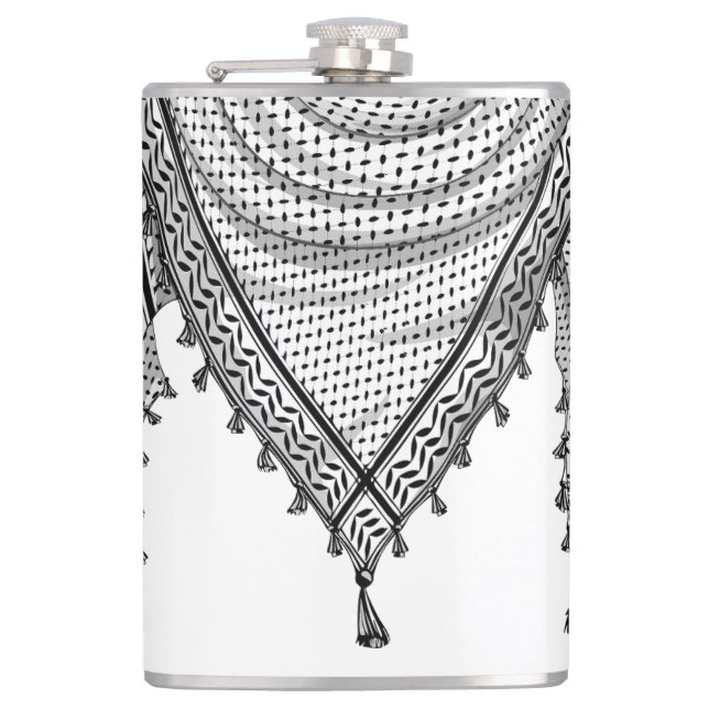 Flasques Keffiyeh Écharpe palestinienne tissu traditionnel (Devant)