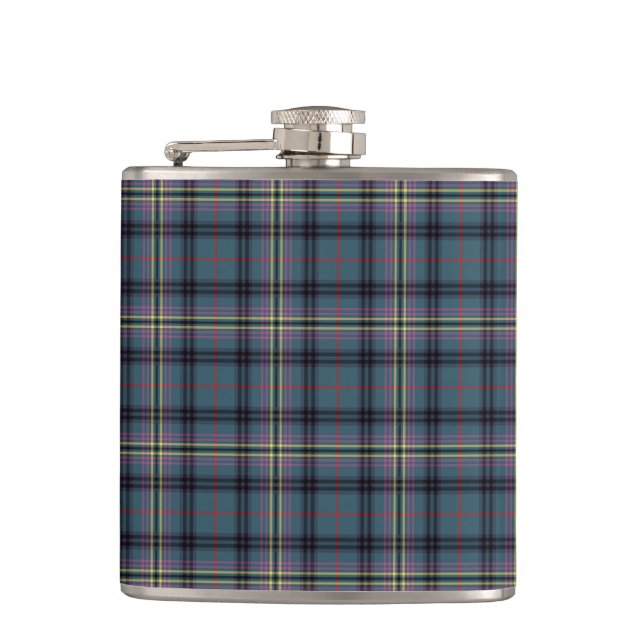 Flasques Kennedy Clan Tartan Turquoise bleu plaid (Devant)