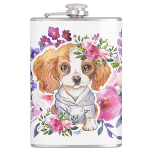 Flasques King Charles Spaniel avec Fleurs Mug classique