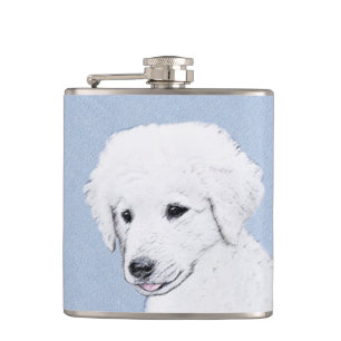 Flasques Kuvasz Peinture - Cute Original Chien Art