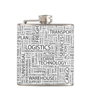 Flasques La LOGISTIQUE modèle avec des mots