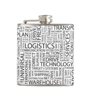 Flasques La LOGISTIQUE modèle avec des mots