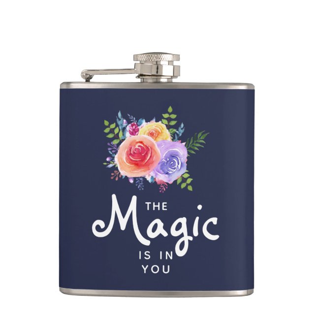 Flasques La magie est en vous Citer Aquarelle Floral Design (Devant)