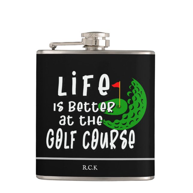 Flasques "La vie est meilleure au Golf" Funny Golf Flask (Devant)
