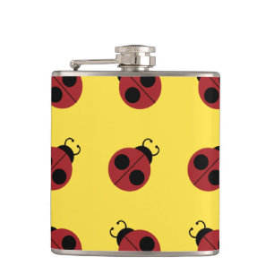 Flasques Ladybug 60s rétro cool rouge jaune