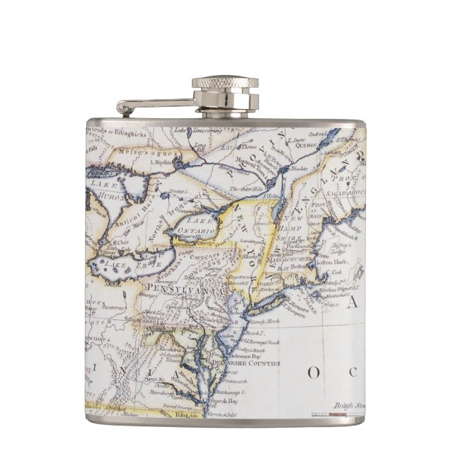 Flasques L'AMÉRIQUE COLONIALE : CARTE, c1770 (Devant)