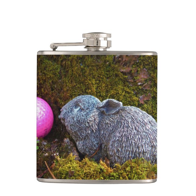 Flasques Lapin gris / lapin et balle de golf rose (Devant)