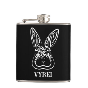 Flasques Lapin tribal noir et blanc