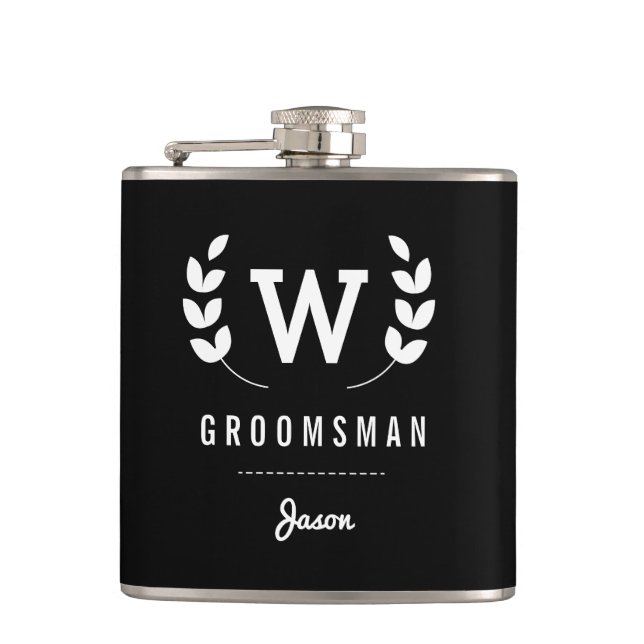 Flasques Laurel Monogram Groomsman (Devant)