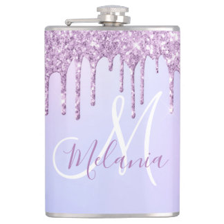 Flasques Lavande à goutte violette métallique personnalisée