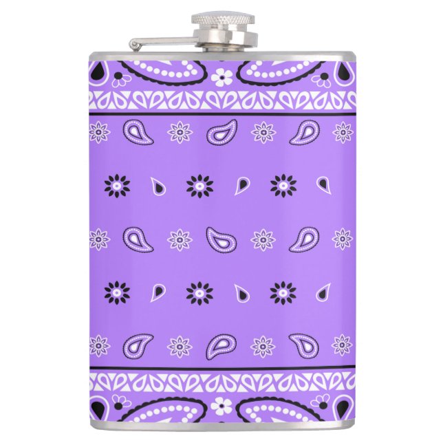 Flasques Lavender Bandana Paisley Country Hip hop Cowboy (Devant)