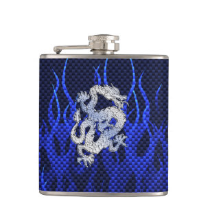 Flasques Le dragon en chrome aiment des styles bleus de