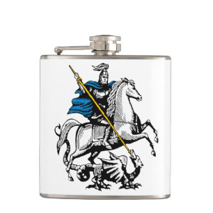 Flasques Le drapeau russe de Moscou symbole saint george