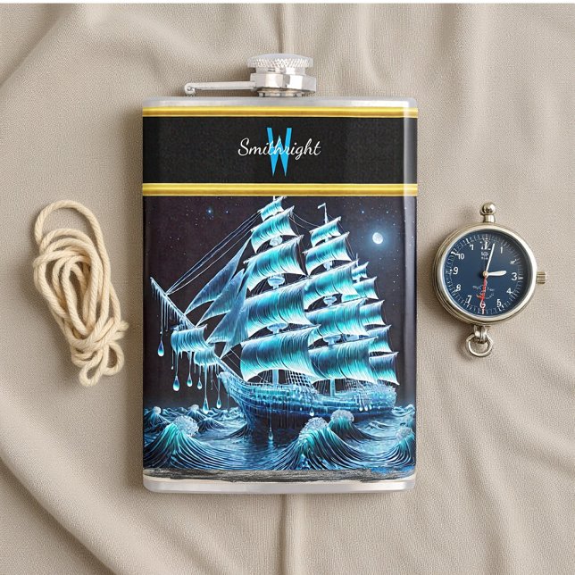 Flasques Le navire pirate Glides sur la nuit chatante (Créateur téléchargé)