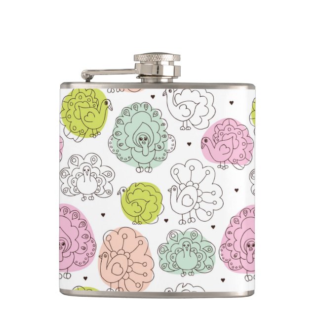 Flasques le paon badine le cru de papier peint (Devant)