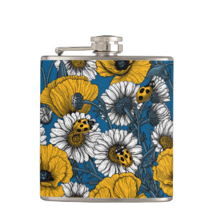 Flasques Le pré en jaune et bleu